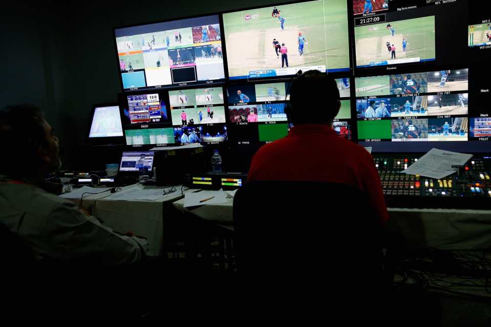 A look at the TV broadcast room during a World T20 match, Hong Kong v Afghanistan, Group B, World T20, Nagpur, March 10, 2016