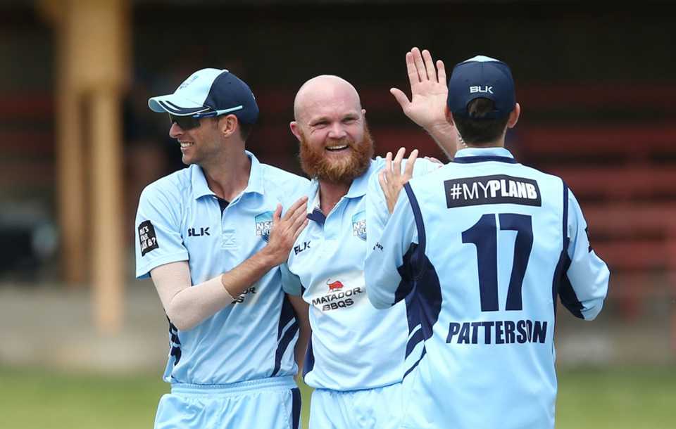 Doug Bollinger is all smiles after a wicket