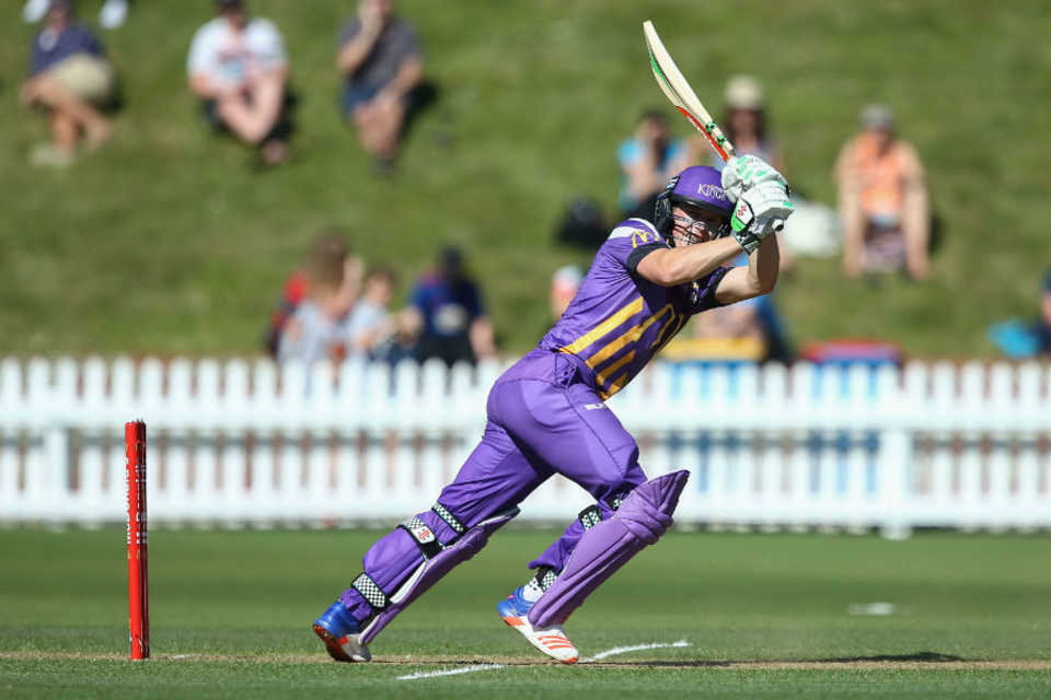 Henry Nicholls in action at the Basin Reserve