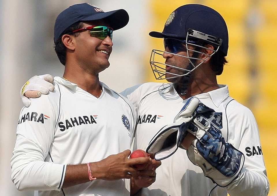 MS Dhoni and Sourav Ganguly share a light moment