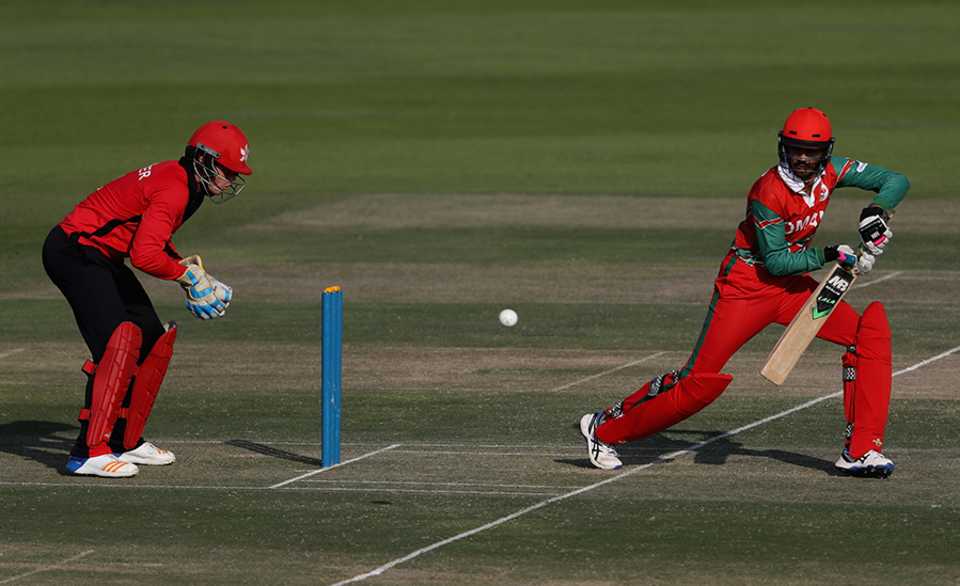Aqib Ilyas struck an unbeaten 56 off 30 balls to wrap up Oman's speedy chase