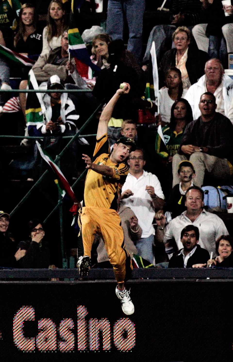 Ben Laughlin dismisses Albie Morkel with a catch to remember, South Africa v Australia, 5th ODI, Johannesburg, April 17, 2009