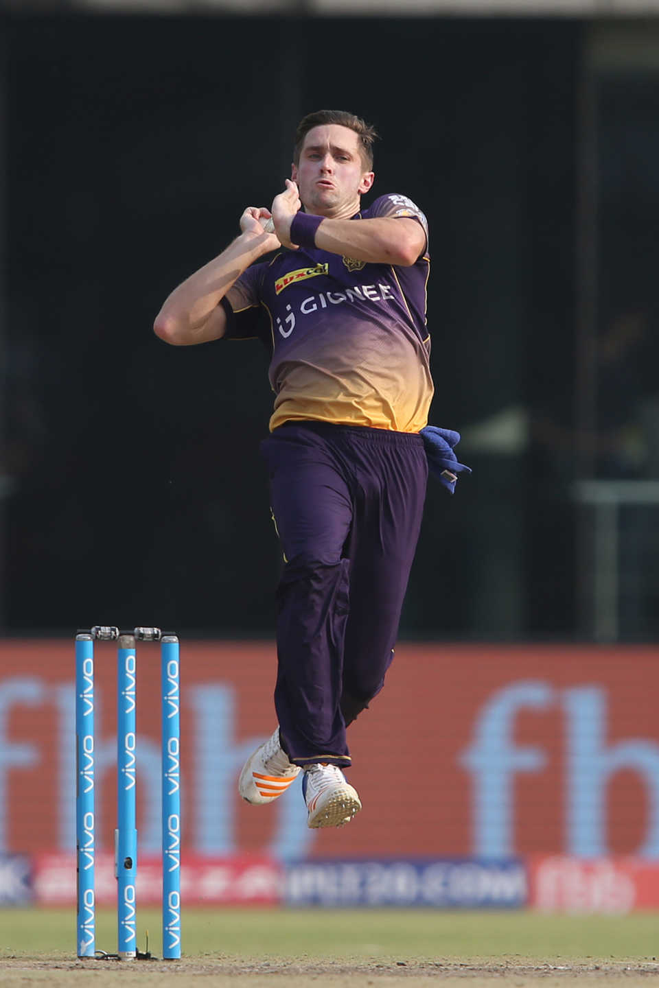 Chris Woakes in his delivery stride