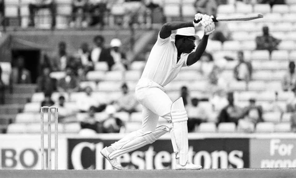 Clive Lloyd drives, India v West Indies, Prudential World Cup, The Oval, June 15, 1983
