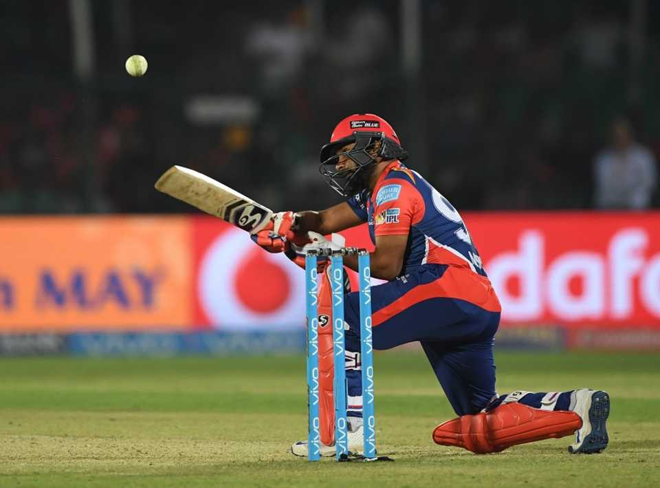 Amit Mishra guides the ball towards fine leg to hit the winning runs
