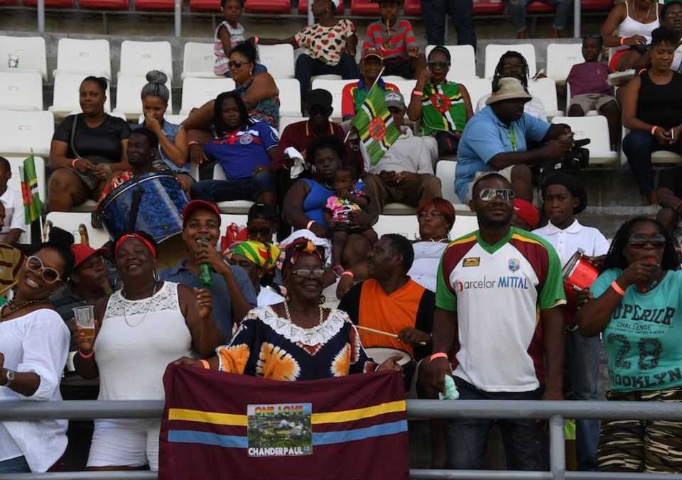 West Indies fans watch the final day's action
