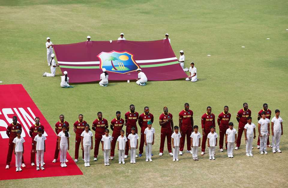 West Indies players sing their cricket anthem