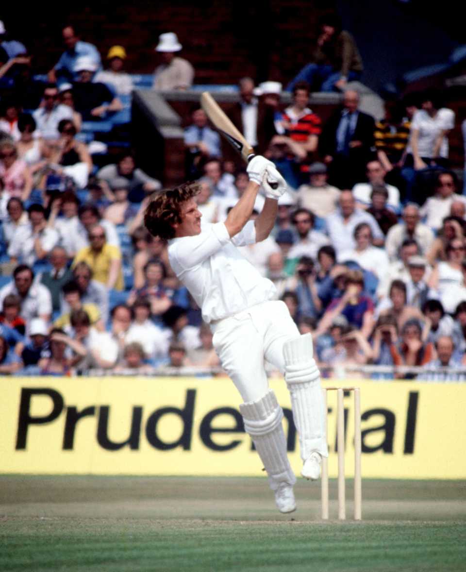 Ian Botham on his way to a 13-ball 34, England v New Zealand, Prudential Trophy, 2nd ODI, Old Trafford, July 17, 1978