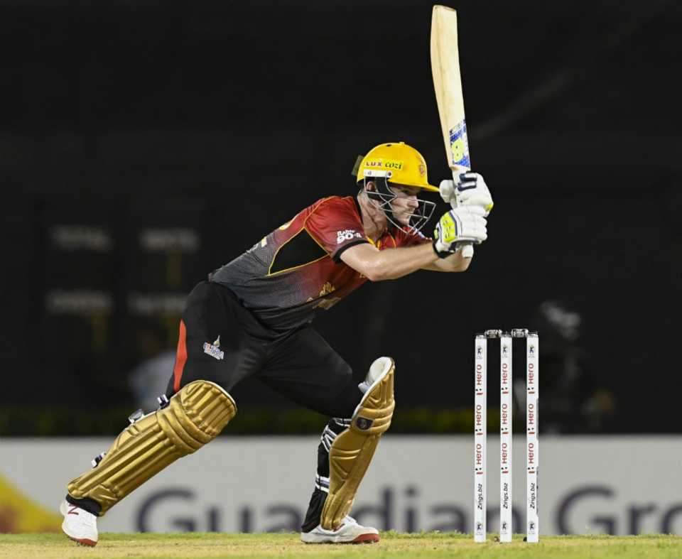 Colin Munro carves one through the off side, St Lucia Stars v Trinbago Knight Riders, Gros Islet, CPL, August 5, 2017