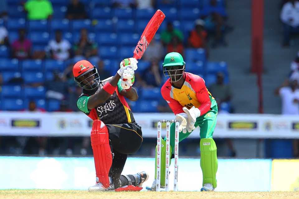 Carlos Brathwaite's 19-ball 31 helped his team recover, Guyana Amazon Warriors v St Kitts and Nevis Patriots, CPL, Lauderhill, August 5, 2017