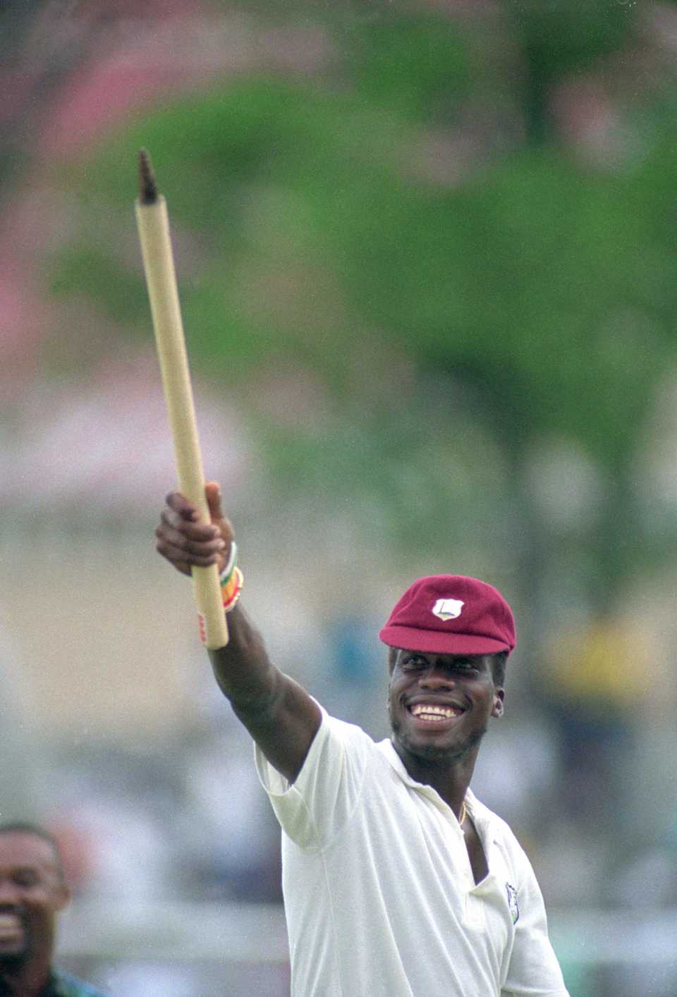 Curtly Ambrose acknowledges the crowd