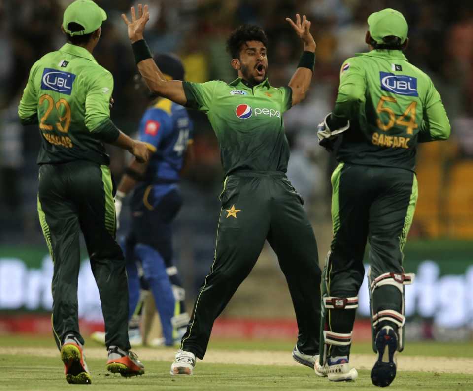 Hasan Ali took 3 for 23 in the first T20I, Pakistan v Sri Lanka, 1st T20I, Abu Dhabi, October 26, 2017