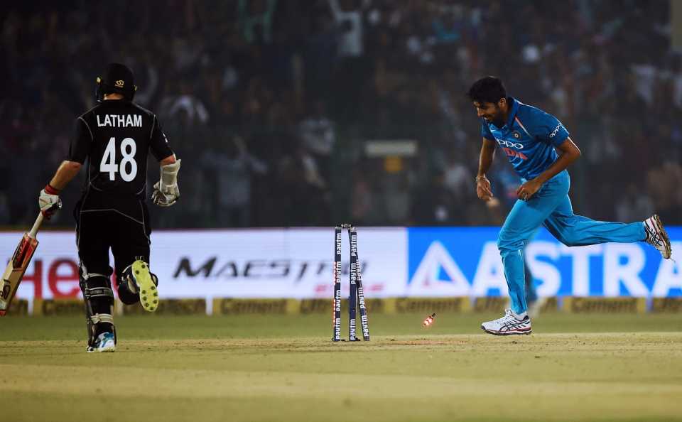 If there are stumps around, Jasprit Bumrah will hit them