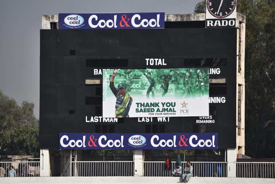 The scorecard paid a tribute to Saeed Ajmal, Faisalabad v Lahore Whites, 1st semi-final, National T20 Cup, Rawalpindi, November 29, 2017