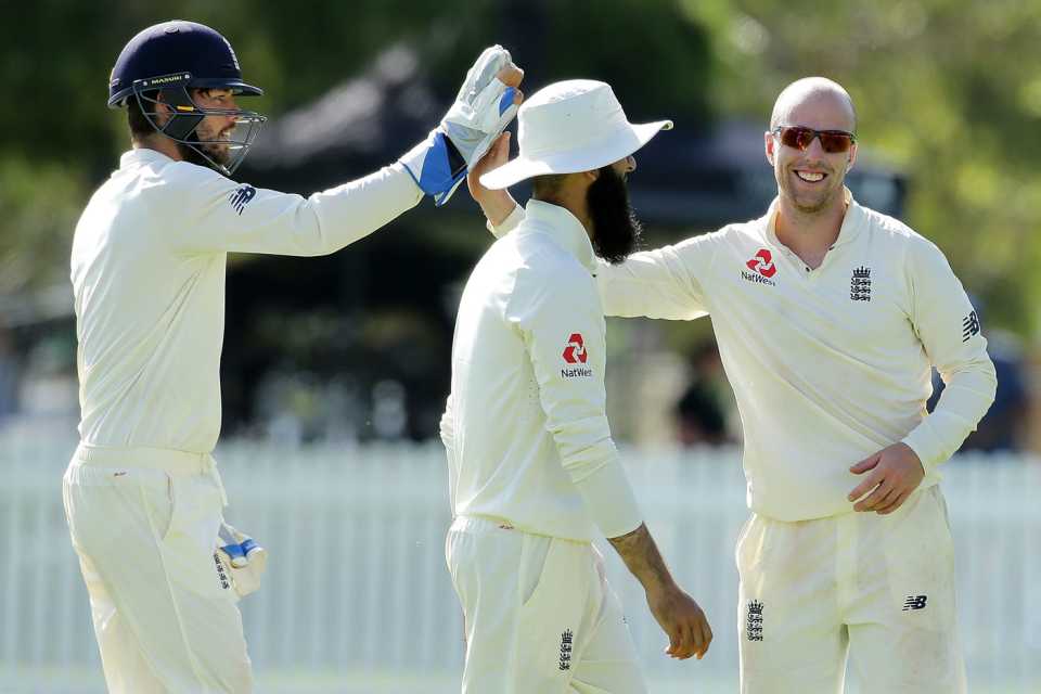 Jack Leach survived an onslaught to pick up four wickets