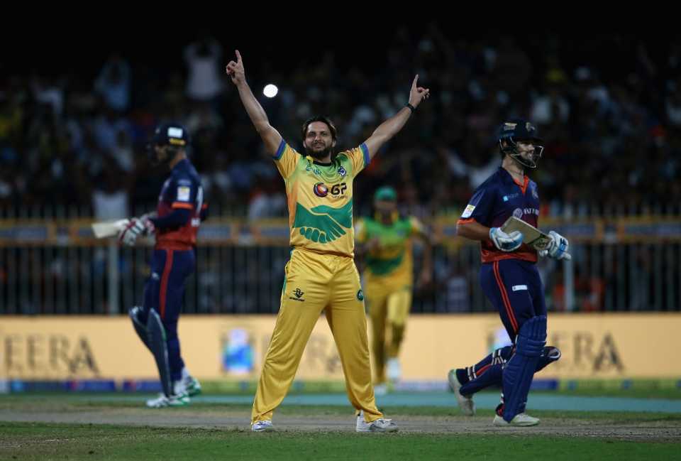 Shahid Afridi took the T10 format's first hat-trick in his first over