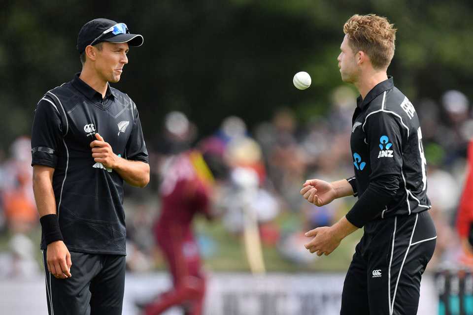 Trent Boult and Lockie Ferguson have a chat