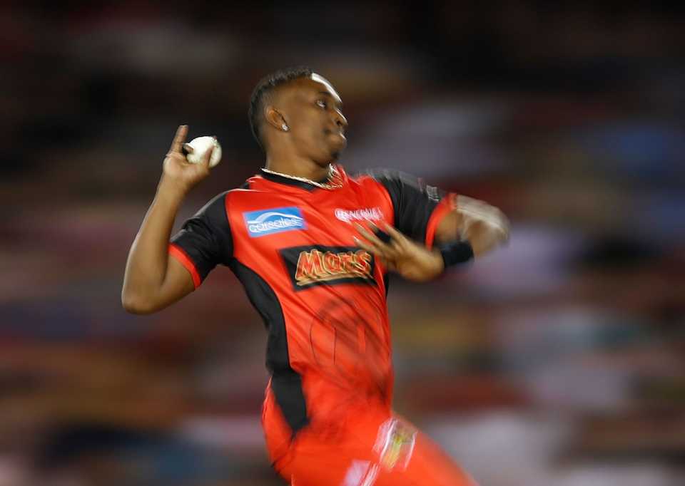 Dwayne Bravo charges in to bowl