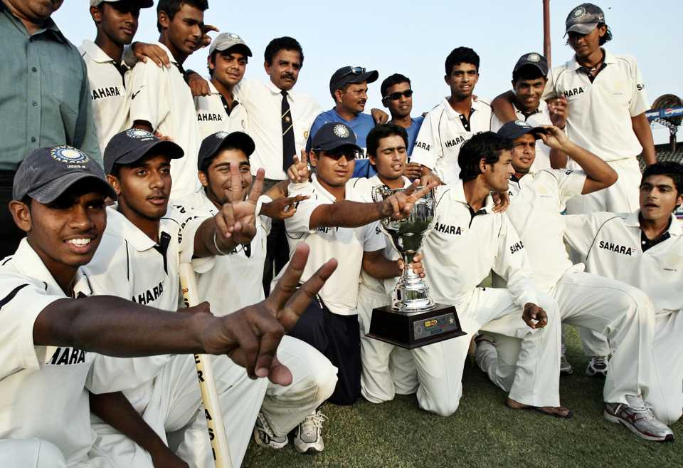 India Under-19s celebrate their series win