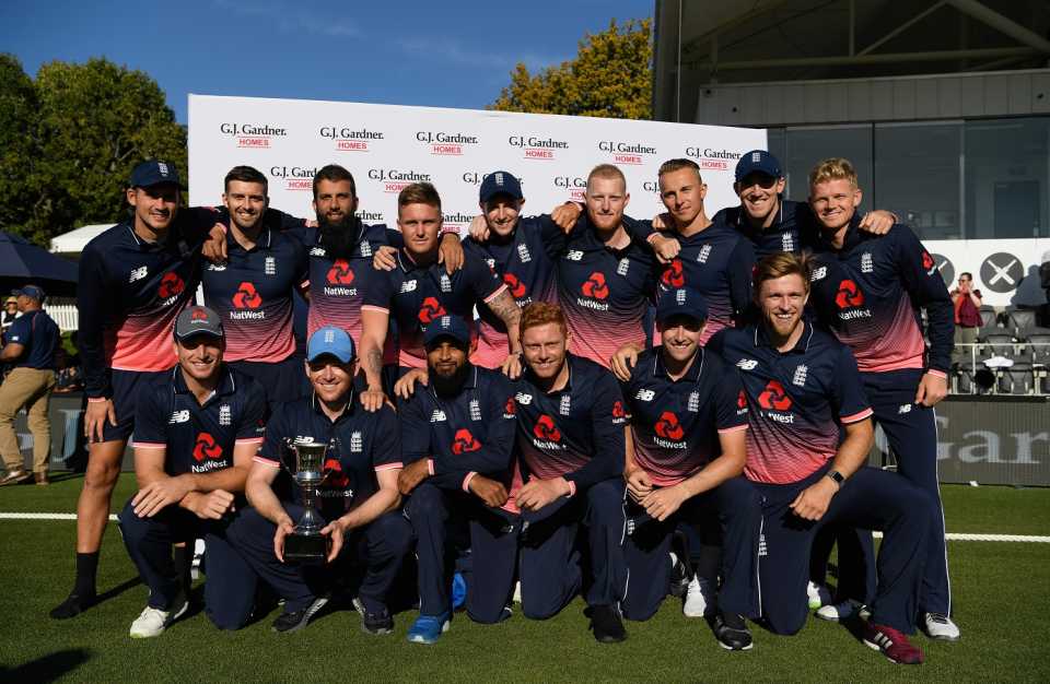 The victorious England squad, New Zealand v England, 5th ODI, Christchurch, March 10, 2018