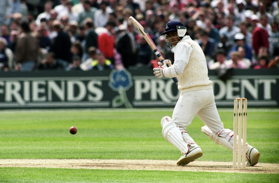 Mark Ramprakash bats on his Test debut