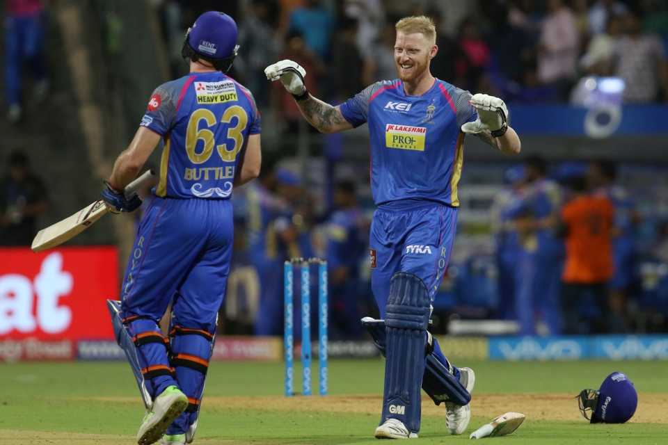 Ben Stokes and Jos Buttler celebrate the victory