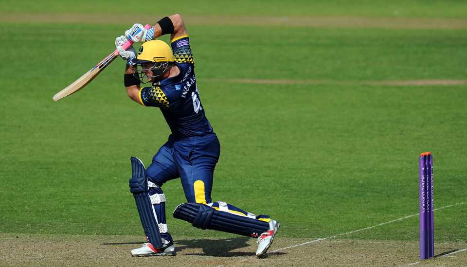 Colin Ingram gets well forward to drive