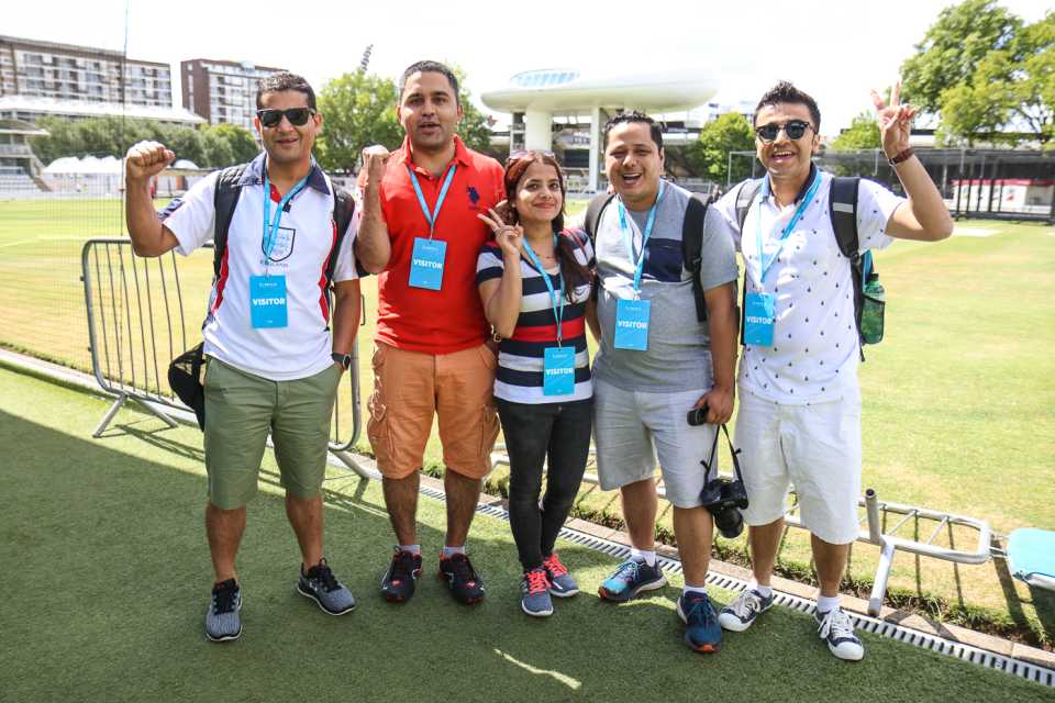 Deshna Bhattarai (center) and her husband Utsal Sigdel (second from right) made the trek from America to see Nepal at Lord's