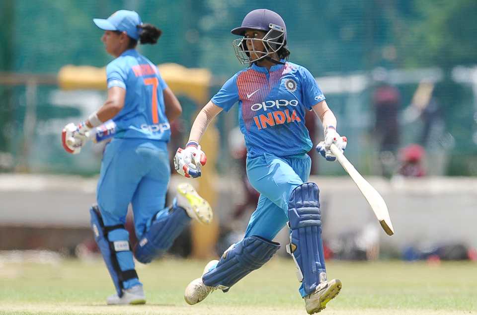 Jemimah Rodrigues and Harmanpreet Kaur run between the wickets, India v Sri Lanka, 3rd T20I, Colombo, September 22, 2018