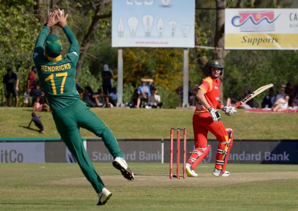 PJ Moor was caught by Reeza Hendricks, South Africa v Zimbabwe, 3rd ODI, Paarl, October 6, 2018