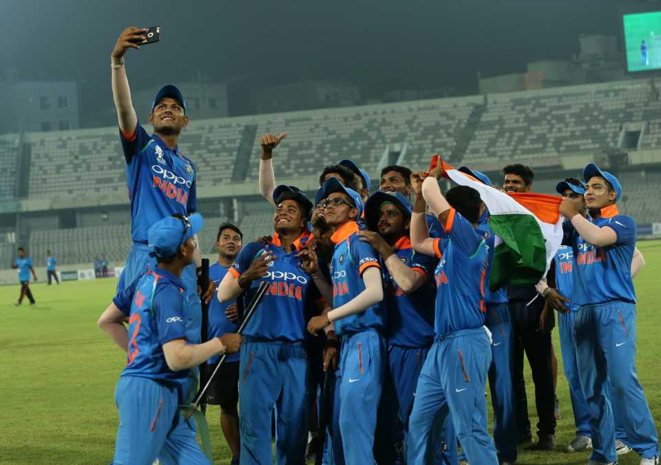 The victorious India Under-19s pose for a selfie