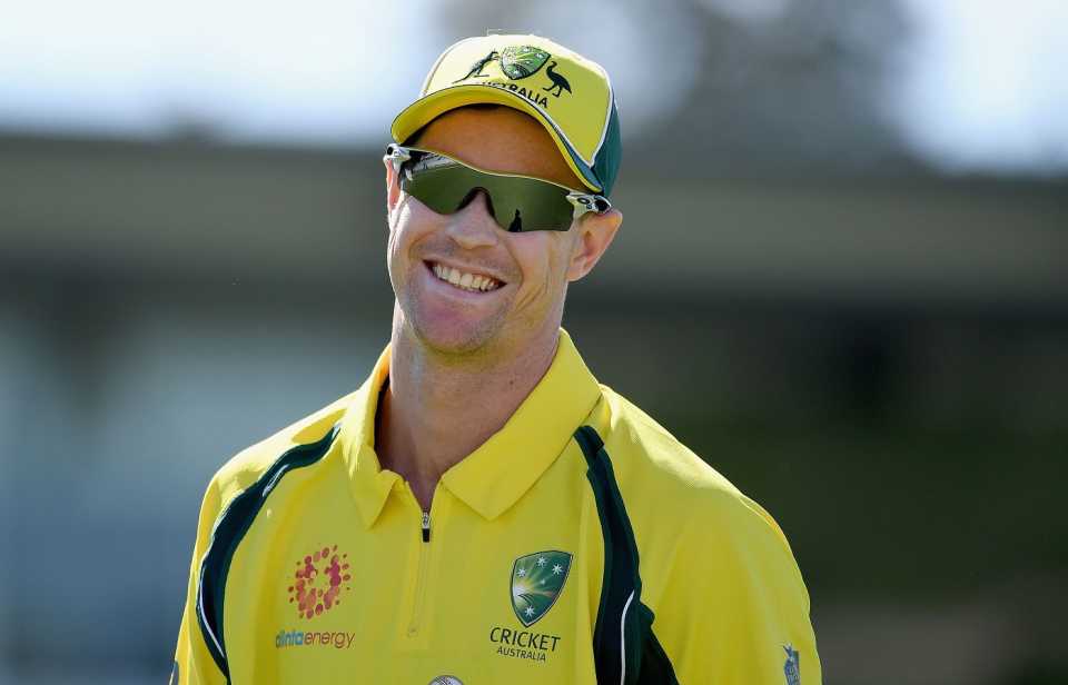 Jason Behrendorff reacts in the field, Prime Minister's XI v South Africa, Canberra, October 31, 2018