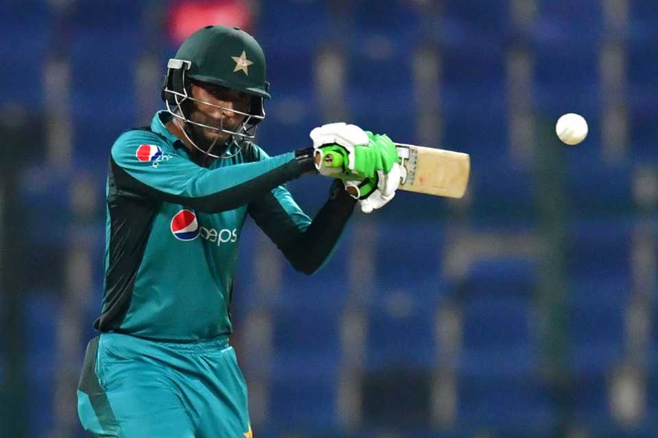 Fakhar Zaman gets underneath the ball to play a hook