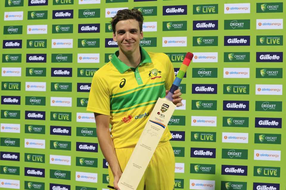 Player of the Match Jhye Richardson took 4 for 26, Australia v India, 1st ODI, Sydney, January 12, 2019