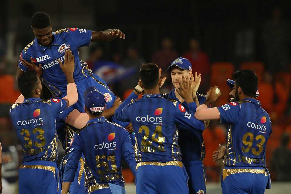 Mumbai's players converge on their latest sensation Alzarri Joseph