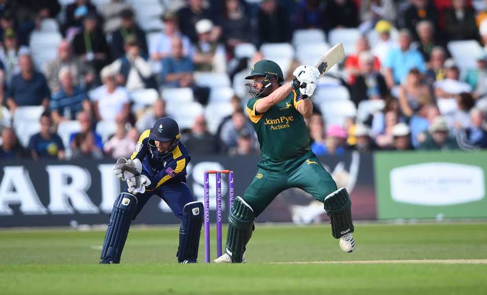 Steven Mullaney on his way to a half-century for Notts, Nottinghamshire v Yorkshire, Royal London One Day Cup, Trent Bridge, April 28, 2019