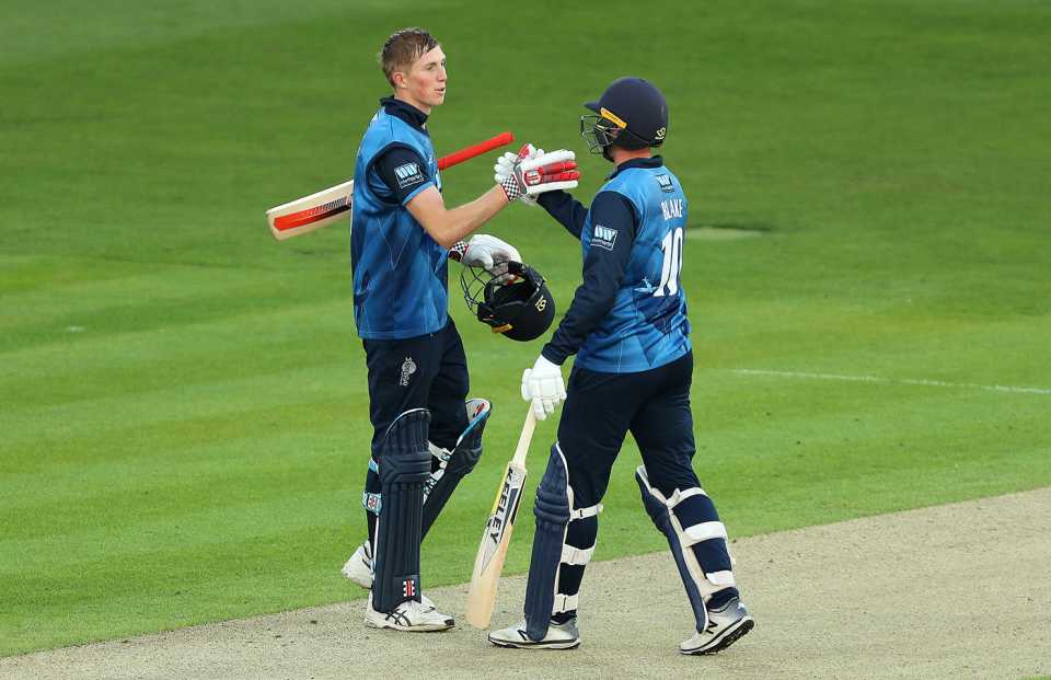 Zak Crawley is congratulated on his hundred, Kent v Middlesex, Royal London One Day Cup, Canterbury, May 7, 2019
