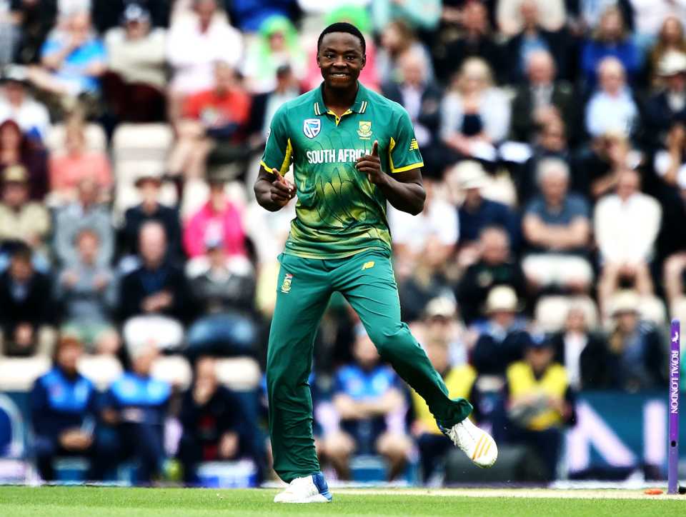 Kagiso Rabada celebrates a wicket