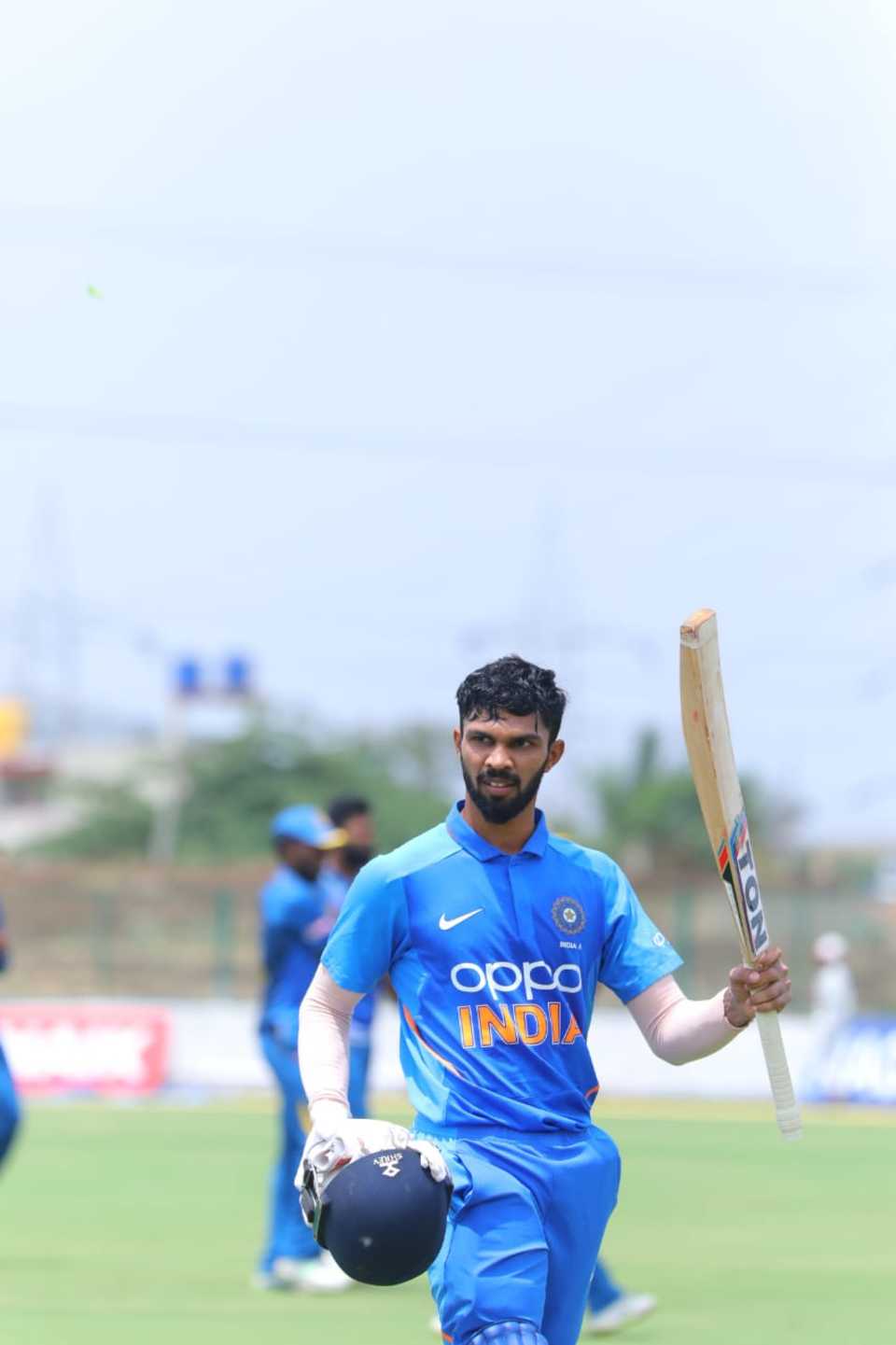 Ruturaj Gaikwad acknowledges the applause after his century
