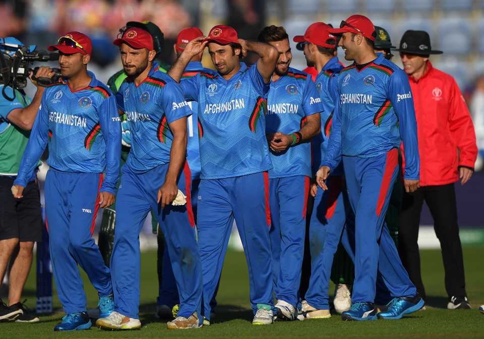 Afghanistan leave the field after another heavy defeat, Afghanistan v South Africa, World Cup 2019, Cardiff, June 15, 2019