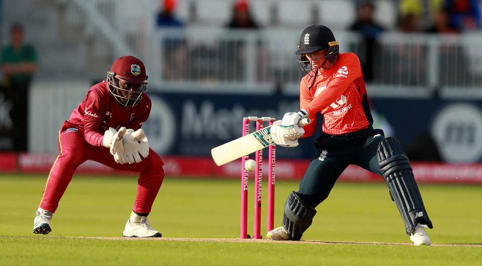 Danielle Wyatt cuts the ball to the boundary, England v West Indies, 2nd T20I, Northampton, June 21, 2019 