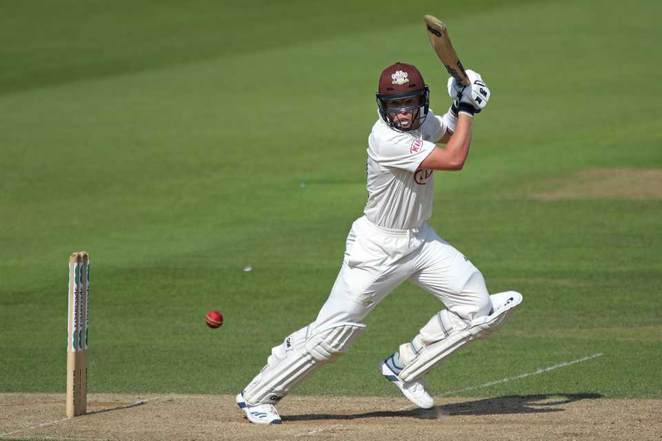 Ollie Pope drives through the off side, Surrey v Hampshire, County Championship, The Oval, August 20, 2019