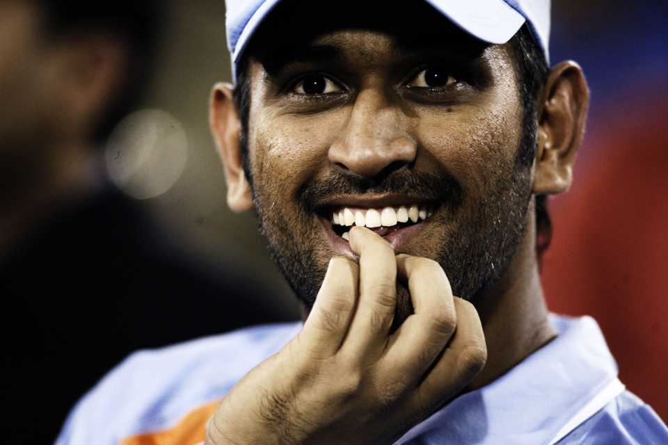 MS Dhoni smiles during the presentation