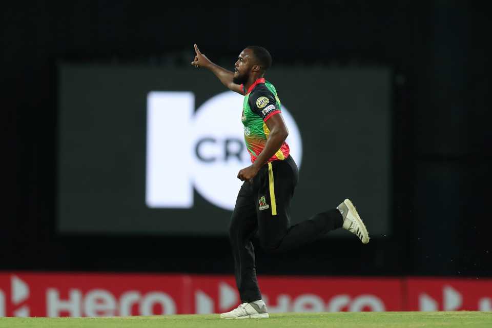 Akeem Jordan took the second-best figures among bowlers on CPL debut, St Kitts and Nevis Patriots v St Lucia Zouks, CPL 2019, Basseterre, September 15, 2019