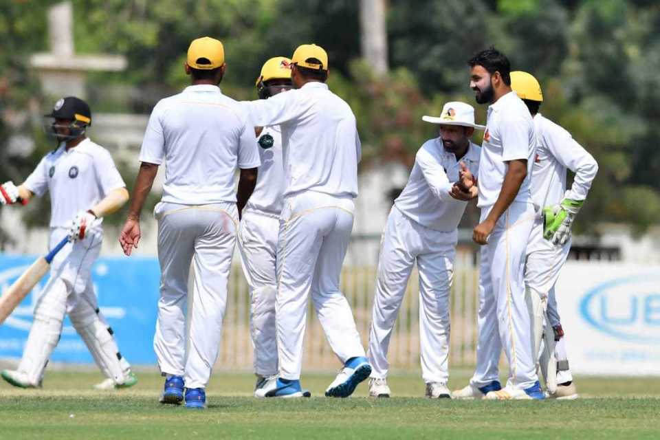 Sindh players celebrate a wicket