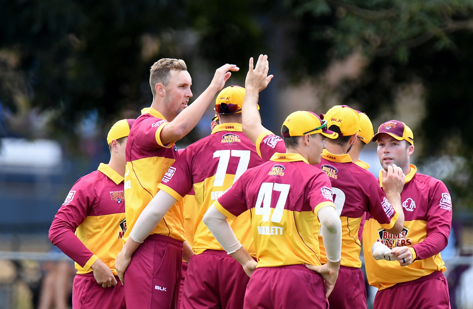 Queensland celebrate one of Billy Stanlake's successes