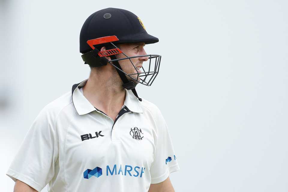 Mitchell Marsh walks off after his dismissal on the final day