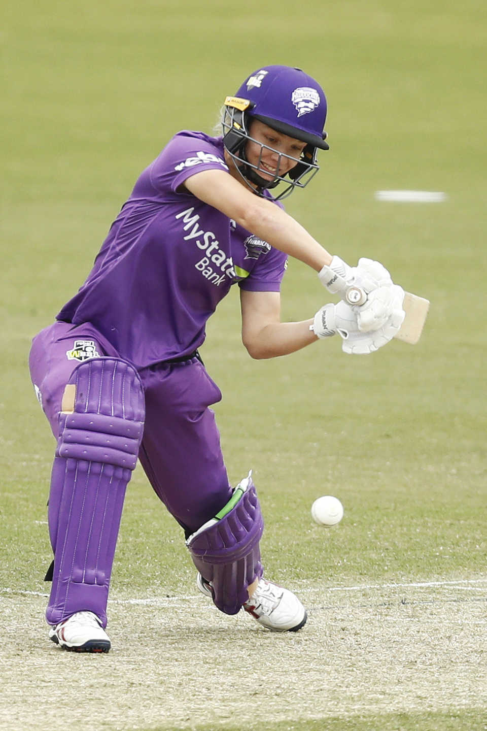 Nicola Carey hits powerfully through the off side, Melbourne Stars Women v Hobart Hurricanes Women, WBBL, Melbourne, October 20, 2019