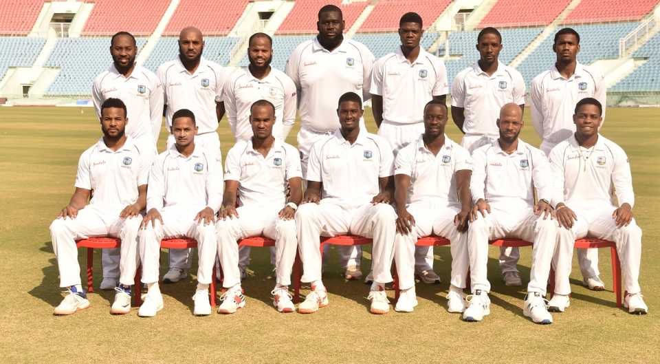 West Indies' Test players pose for a team photo