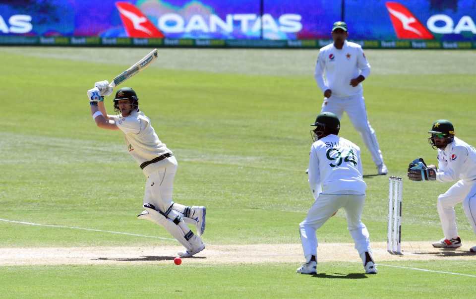 Steven Smith plays a shot, day two, second Test, Australia v Pakistan, Adelaide Oval, Adelaide, Australia, November 30, 2019